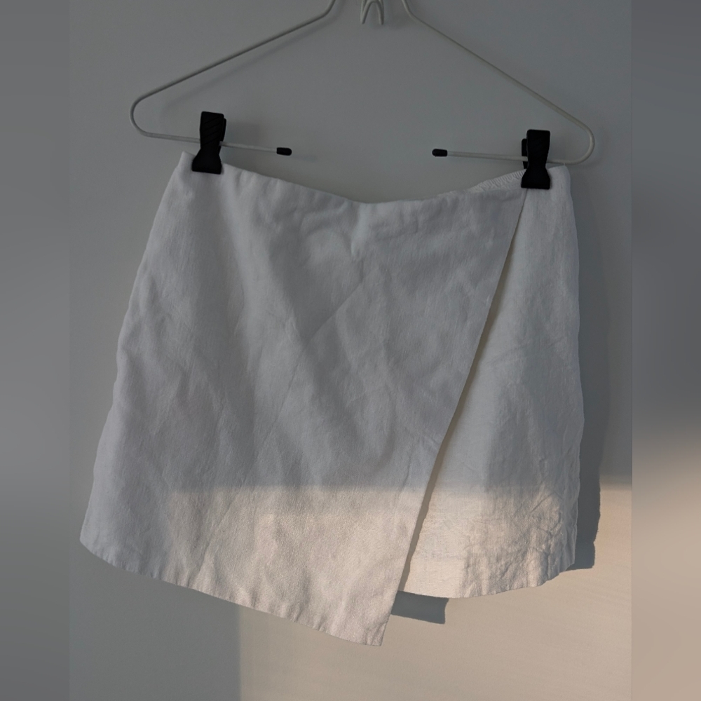 White Wrap Mini Skirt